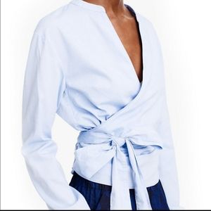 J. Crew cotton wrap around shirt